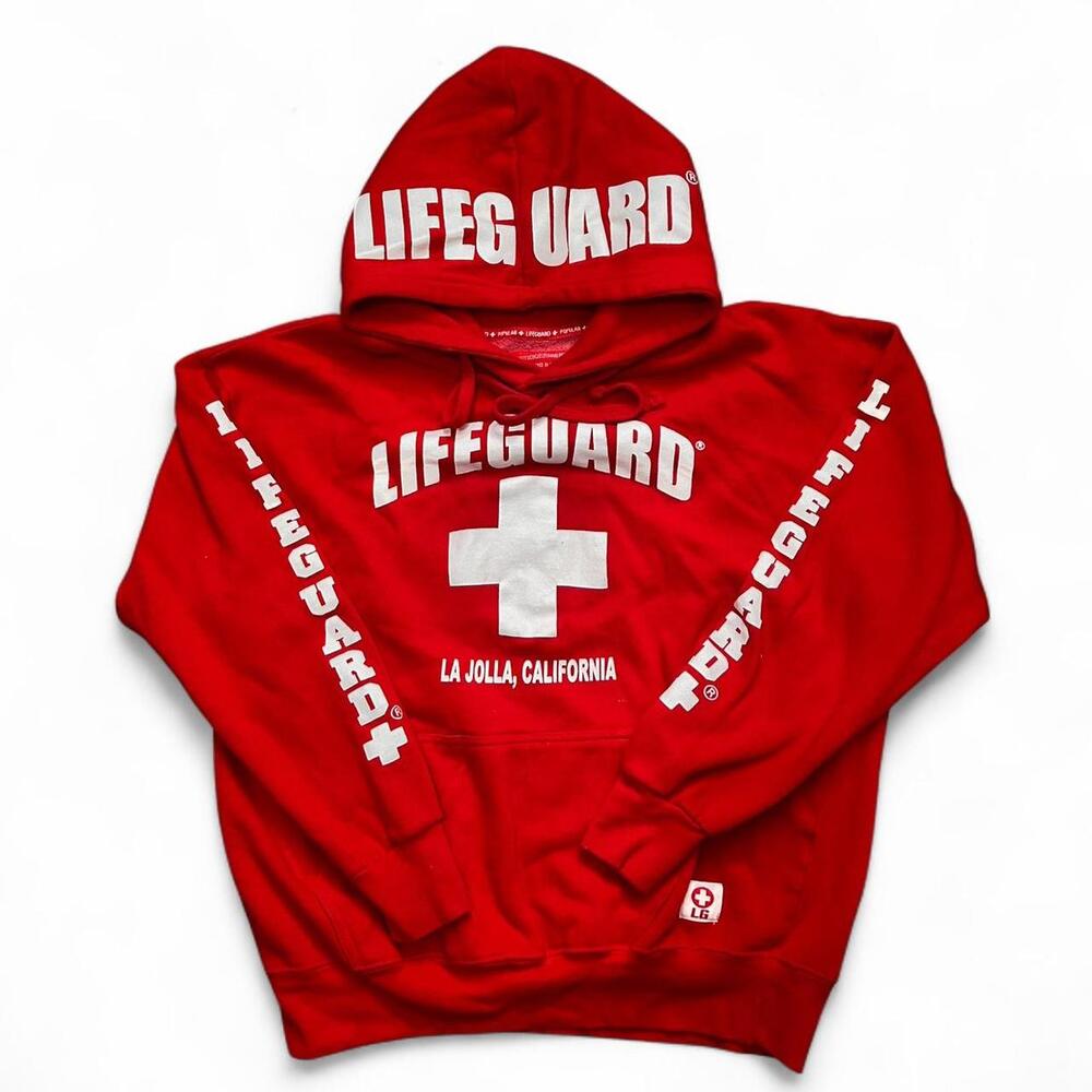 Red Lifeguard hoodie sz Large